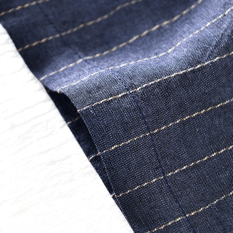 Linen Shorts With Stripes And Relaxed Fit 8
