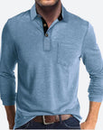 Men's black cotton polo shirt with classic collar