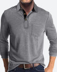 Men's black cotton polo shirt with classic collar