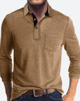 Men's black cotton polo shirt with classic collar