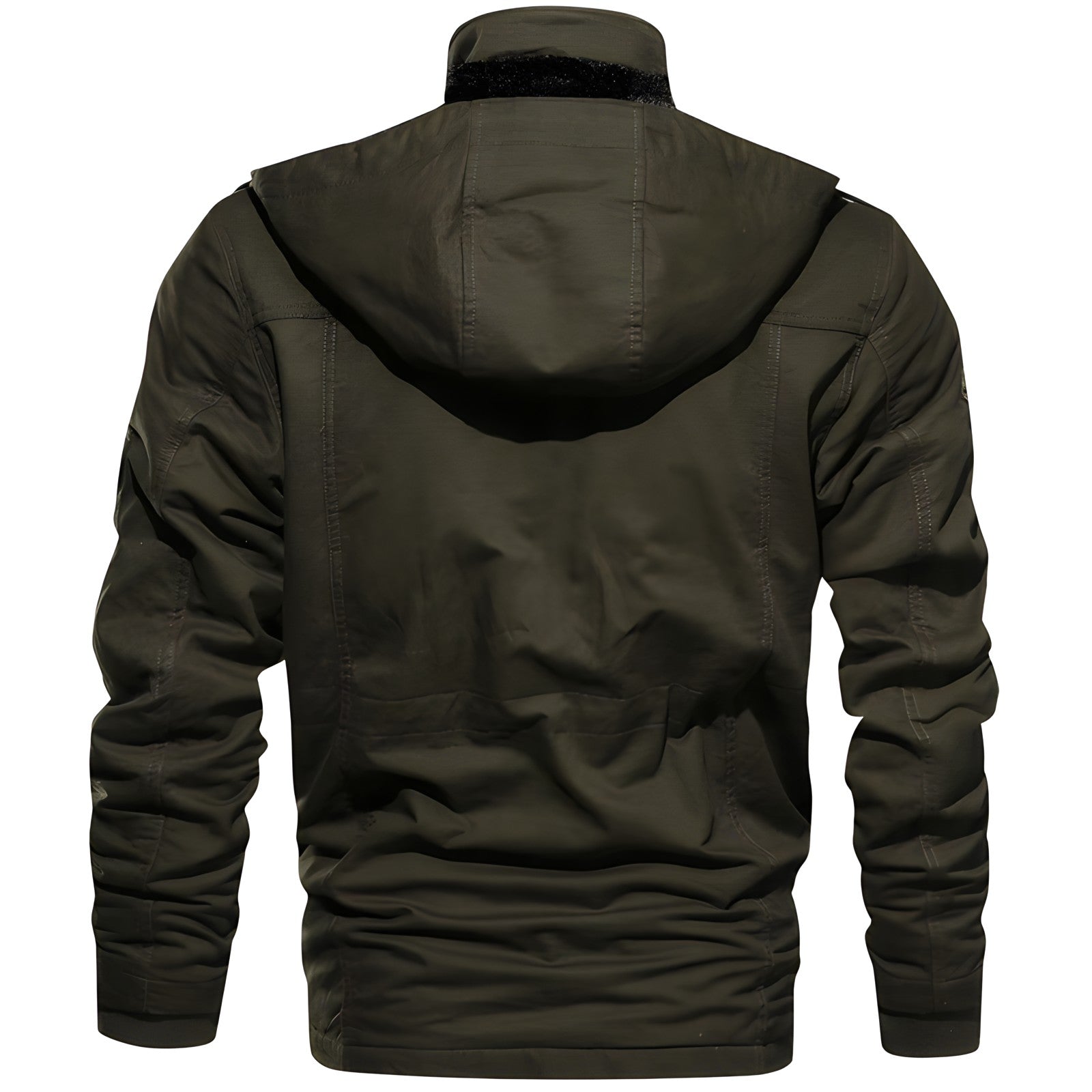 Men's military jacket waterproof fleece lined winter in dark green