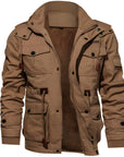 Men's military jacket waterproof fleece lined winter in dark green