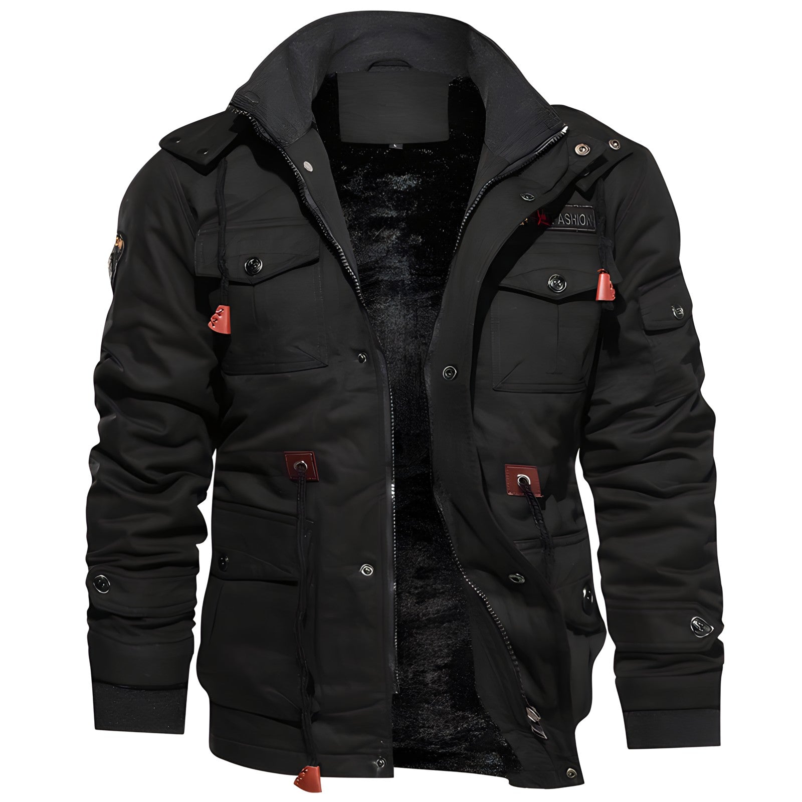 Men's military jacket waterproof fleece lined winter in dark green