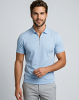 Men’s men's slim fit zip polo shirt