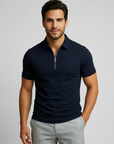 Men’s men's slim fit zip polo shirt