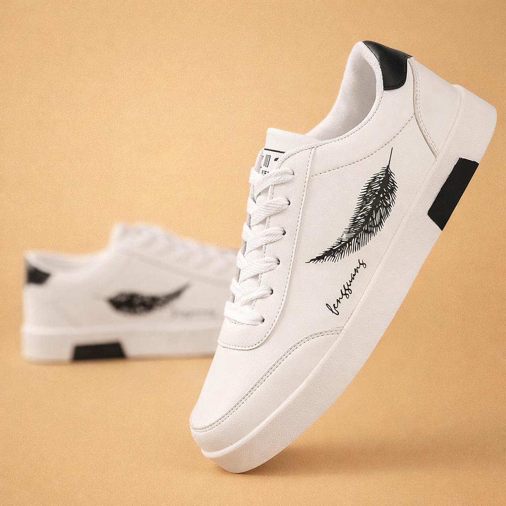 men's classic low-top leather-look sneakers