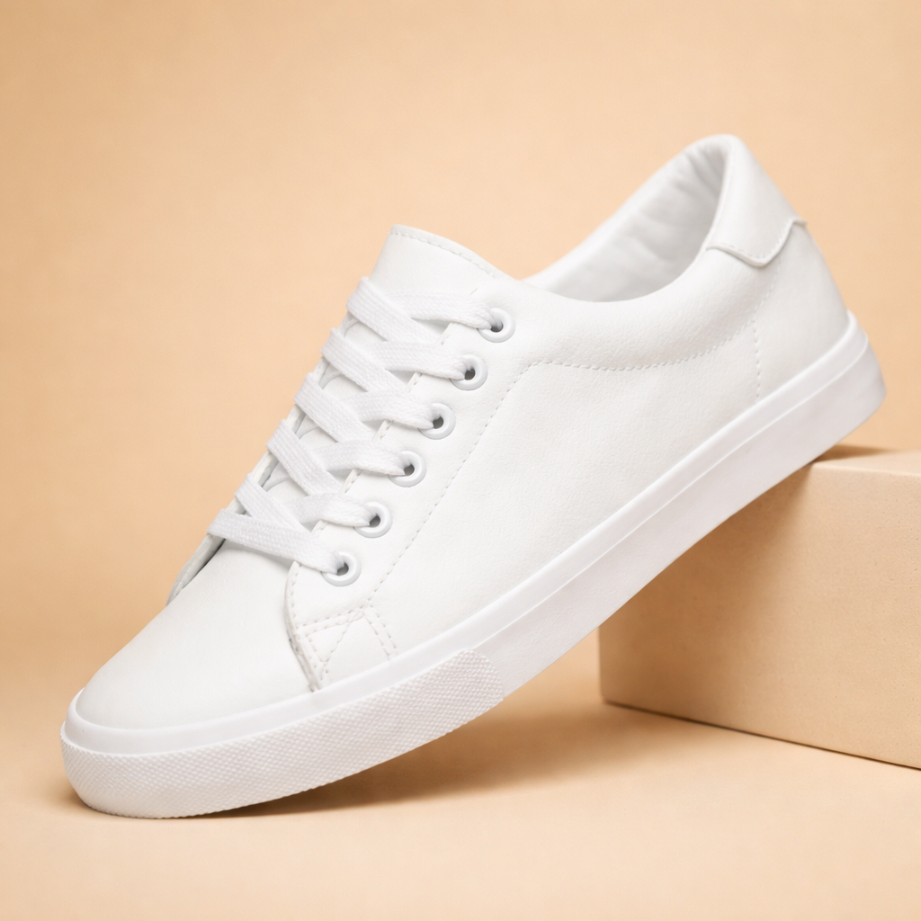 men's classic low-top leather-look sneakers