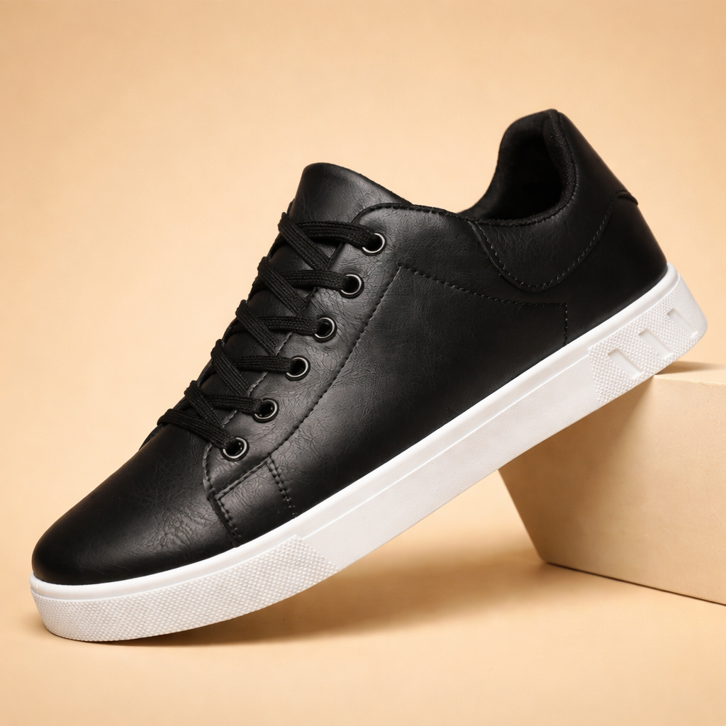 men's classic low-top leather-look sneakers