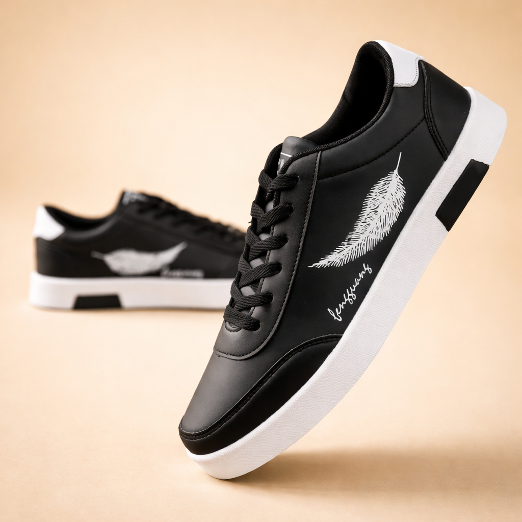 men's classic low-top leather-look sneakers