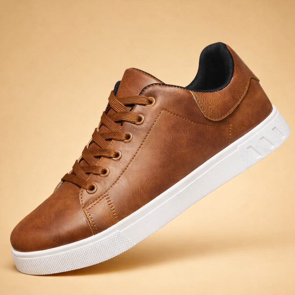 men's classic low-top leather-look sneakers