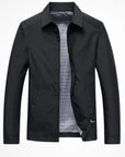 Men's blue harrington jacket with check lining and zip front