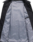Men's blue harrington jacket with check lining and zip front
