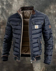 Men's quilted down puffer jacket, wind-resistant