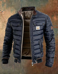 Men's quilted down puffer jacket, wind-resistant
