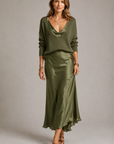 Women’s white women's satin maxi dress and knit set