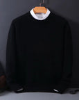 Men's black cashmere jumper with crew neck