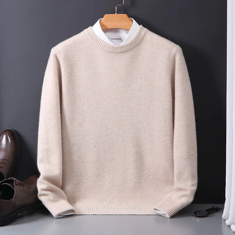 Men's black cashmere jumper with crew neck
