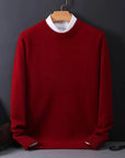 Men's black cashmere jumper with crew neck