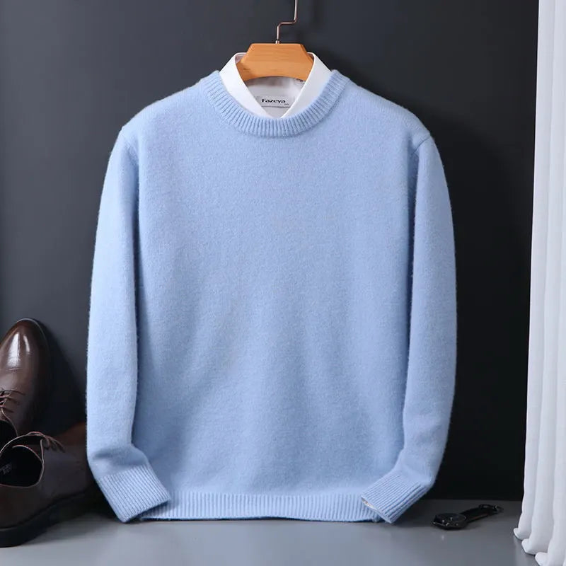 Men's black cashmere jumper with crew neck