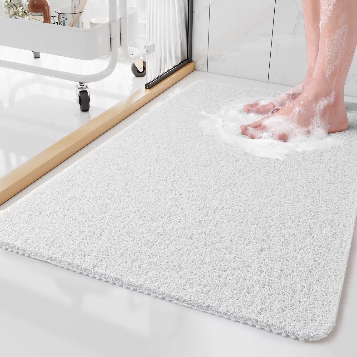 Luxurious Shower Mat for Unisex Soft Non-Slip Microban Quick Dry 6