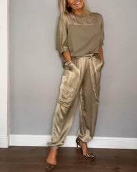 Vivienne | Women's Satin Two-Piece Set Tailored