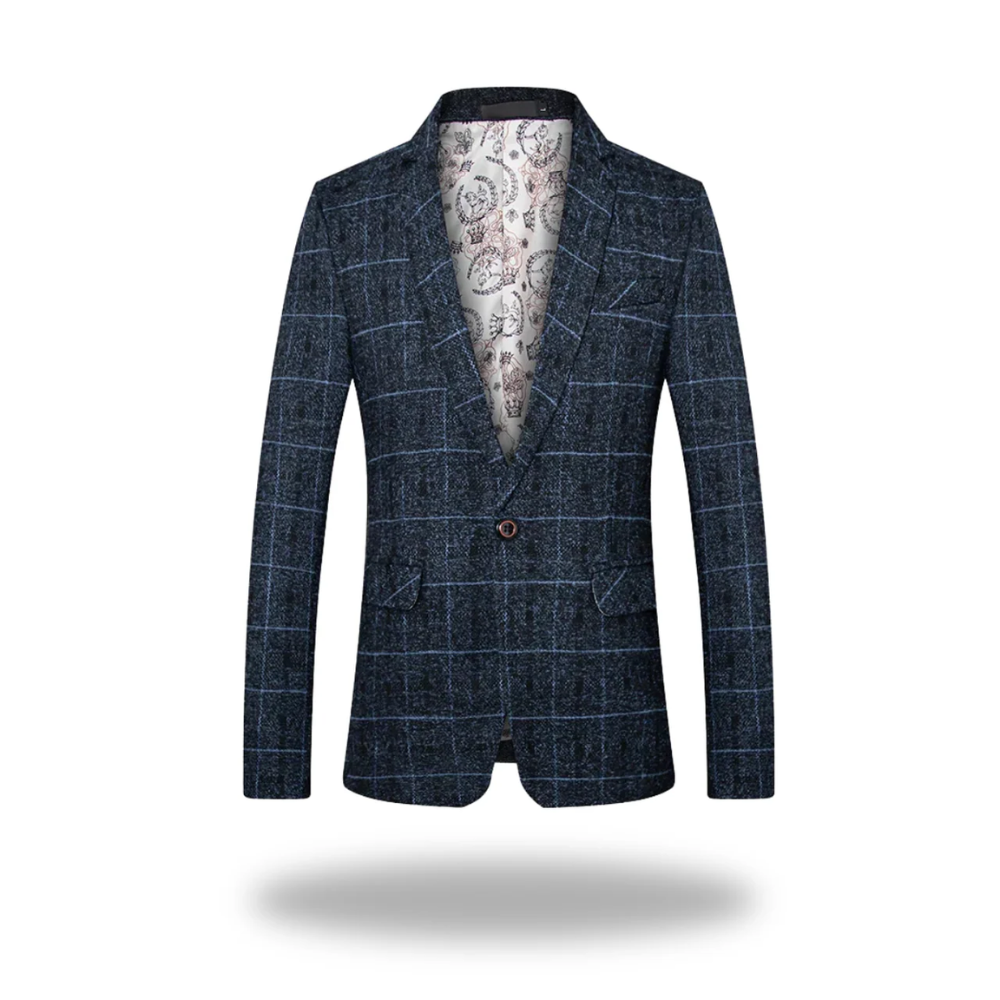 Men's navy blue tailored slim fit blazer