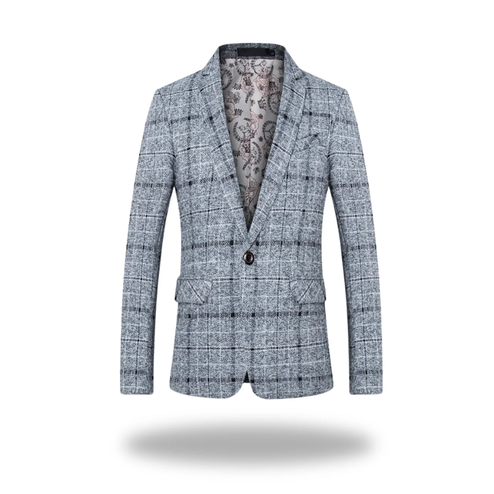 Men's navy blue tailored slim fit blazer