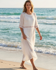 Women’s white women's cotton midi dress