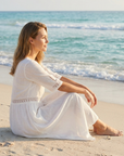Women’s white women's cotton midi dress