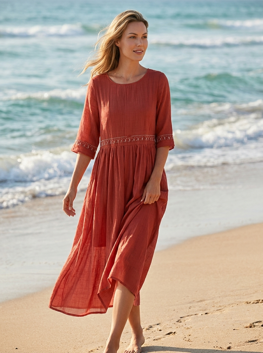 Women’s women's cotton midi dress