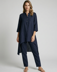 Women’s white women's tunic and pants two piece set