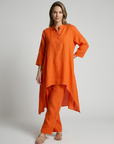 Women’s white women's tunic and pants two piece set
