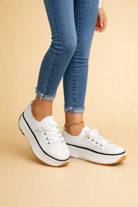 Daphne | Women's Platform Sneakers Knit Lace-Up