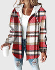 Women's red mesh button placket tailored jacket
