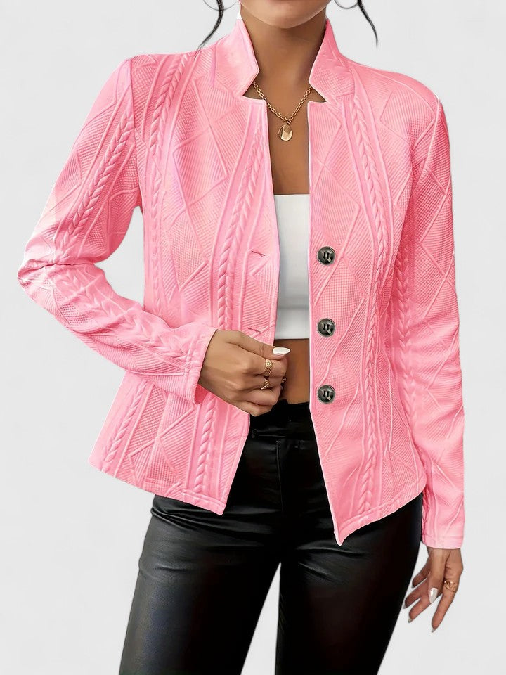 Women's white textured cropped tailored jacket