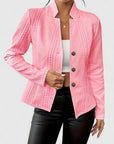 Women's white textured cropped tailored jacket