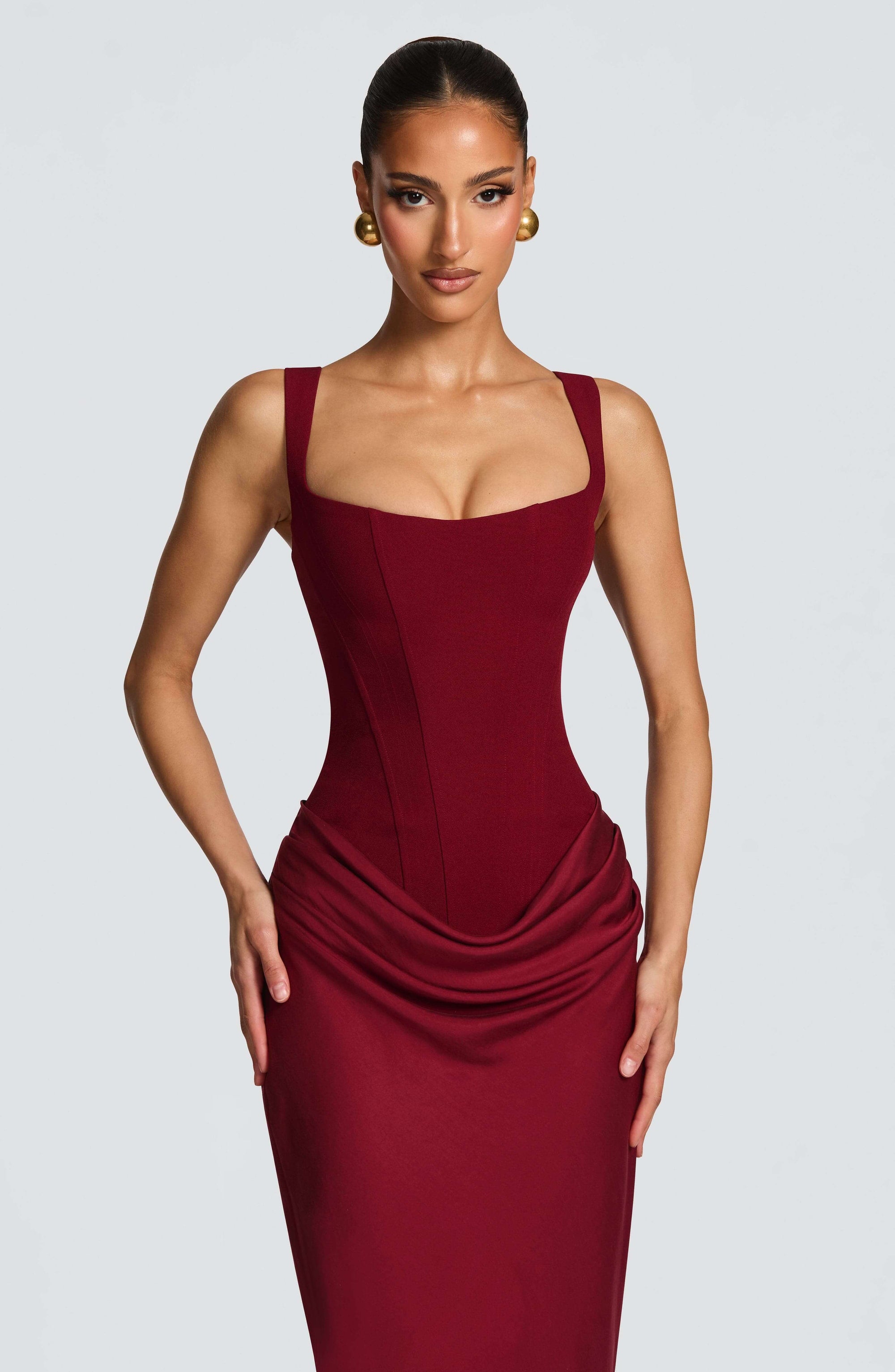 Maxi Dress Black Sleeveless Bodycon Fit 3