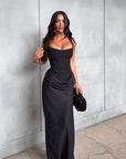 Maxi Dress Black Sleeveless Bodycon Fit 9