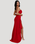 Maxi Dress Black Strapless High Slit Elegance 8