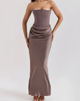 Maxi Dress Elegant Draped Silhouette for Women 0