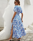 Maxi Dress Floral V Neck Boho Style 3