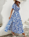 Maxi Dress Floral V Neck Boho Style 4