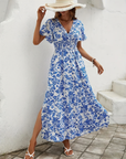Maxi Dress Floral V Neck Boho Style 5