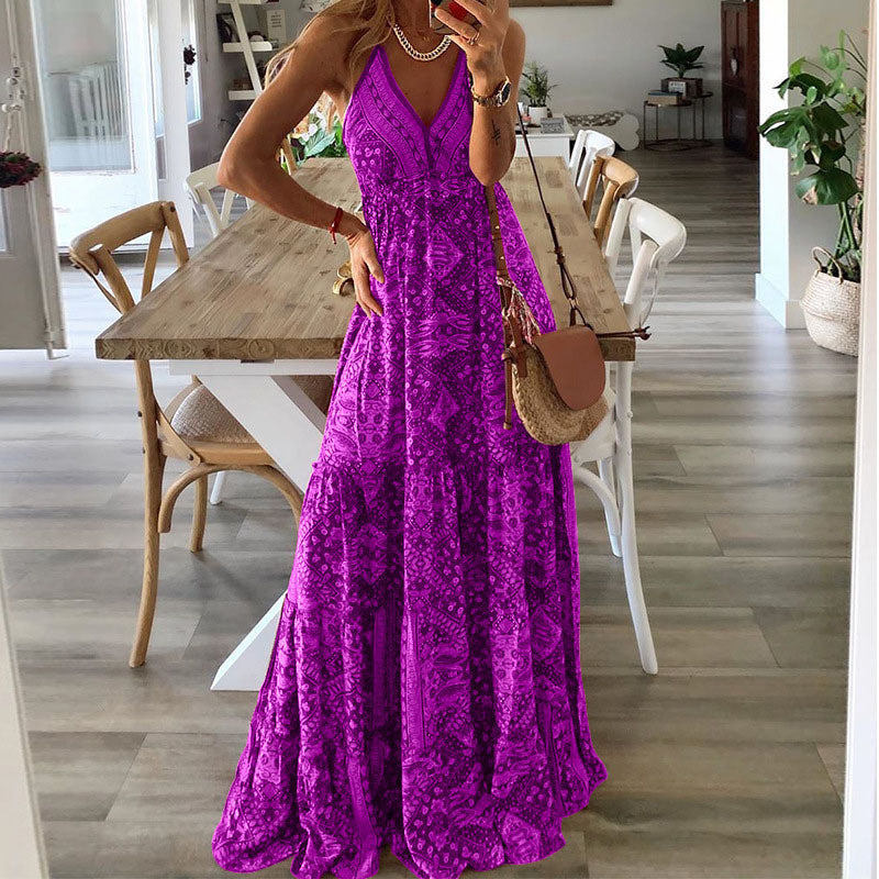 Maxi Dress Floral V Neck Relaxed Fit 2