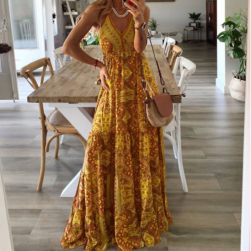 Maxi Dress Floral V Neck Relaxed Fit 3
