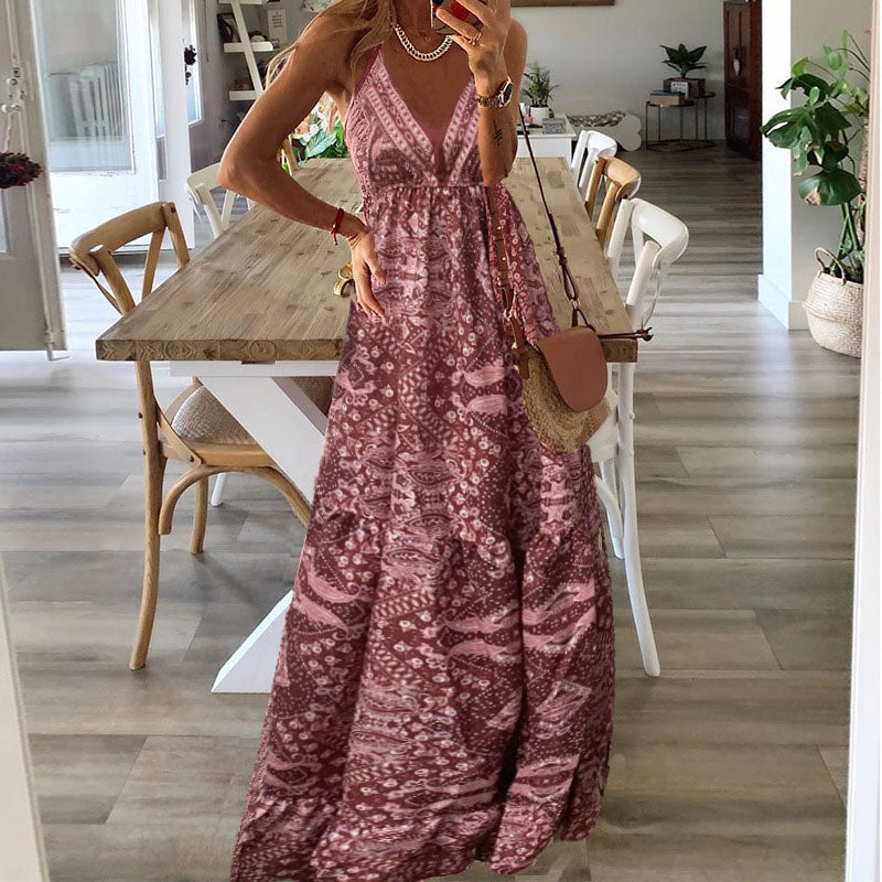 Maxi Dress Floral V Neck Relaxed Fit 4
