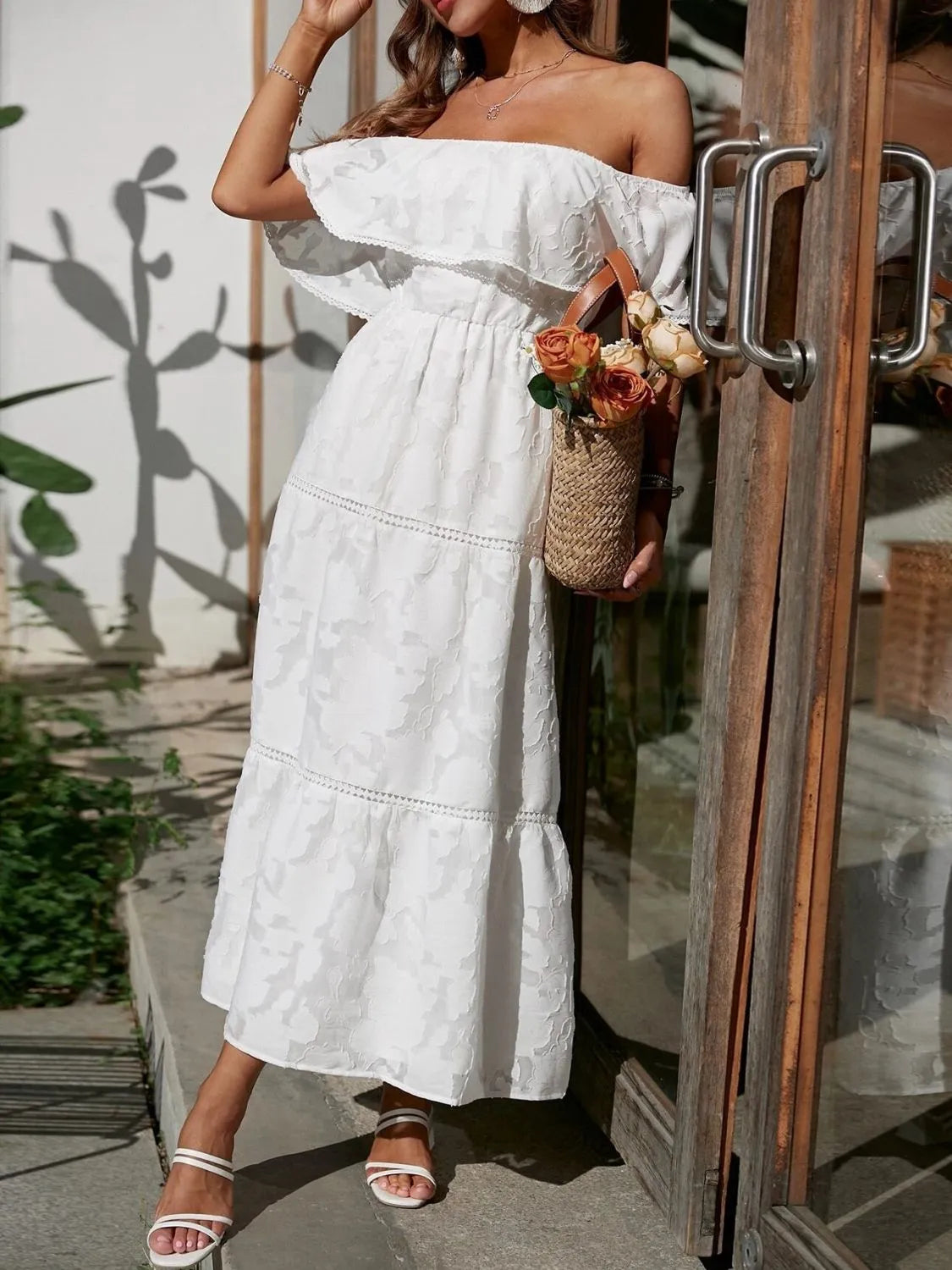 Maxi Dress Off-Shoulder Tiered Summer Style 2