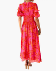 Maxi Dress Women V-Neck Puff Sleeves Elegant Design Summer Casual 2