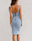 Maya | White Midi Dress Slim Fit Adjustable Straps 3