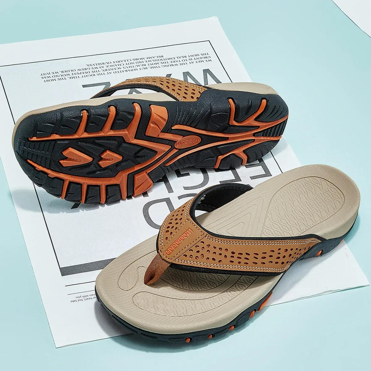 Men's Athletic Flip Flops High Arch Support Water-Resistant Rubber Sole 2